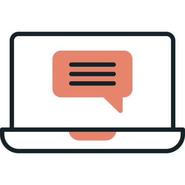 Çevrimiçi İletişim simgesi vektör illüstrasyonu