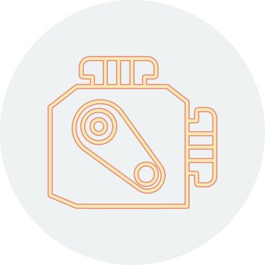 Araba Motoru Web simgesi, vektör illüstrasyonu