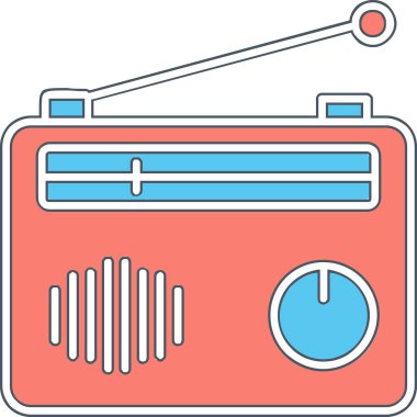 Radyo. Web simgesi basit illüstrasyon 