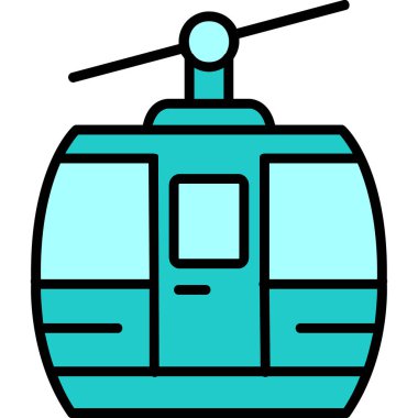 Kablo araba simgesi, vektör illüstrasyonu 