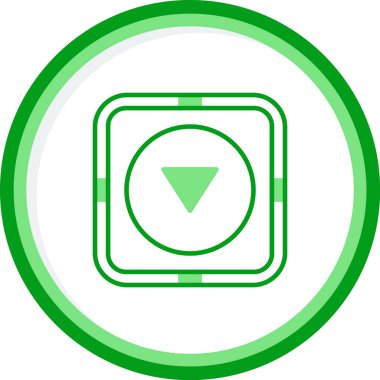 Aşağı Düğme simgesi vektör illüstrasyonu