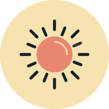 Güneş. Web simgesi basit illüstrasyon 