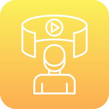 Sanal Tur simgesi, vektör illüstrasyonu basit tasarım