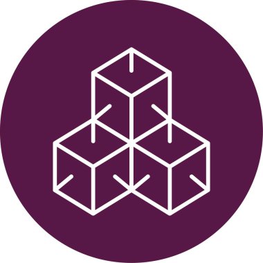 Bir Küp simgesinin vektör illüstrasyonu 