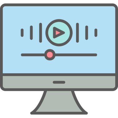 Müzik Video simgesinin vektör illüstrasyonu