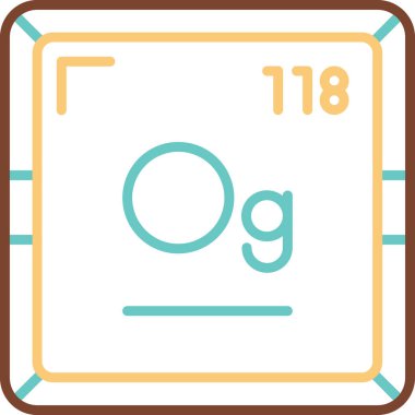 Oganesson kimyasal element vektör çizimi           