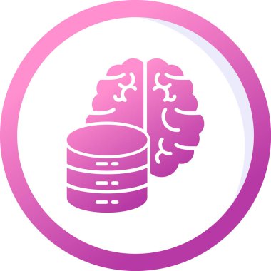 veritabanı beyin simgesi, vektör çizimi 