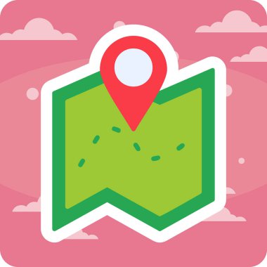 harita simgesinin vektör illüstrasyonu 