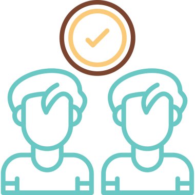 İş adamları simge vektör illüstrasyonuyla tanışıyor