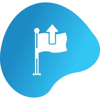 ok simgesi ve vektör illüstrasyonlu bayrak