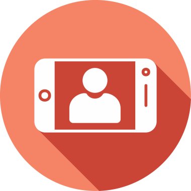 Telefon simgesi vektör illüstrasyonunda selfie