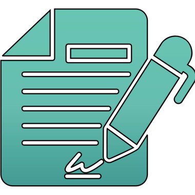 Sözleşme simgesi imzalama, basit vektör illüstrasyonu