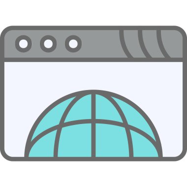 tarayıcı web simgesi, vektör illüstrasyonu