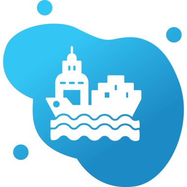 kargo gemisi. Web simgesi basit illüstrasyon