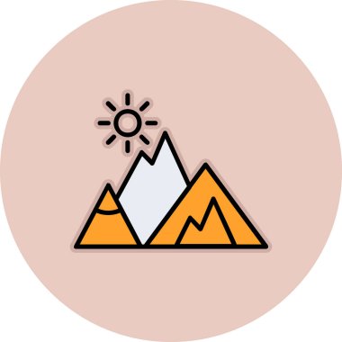 Dağlar. Web simgesi basit illüstrasyon  