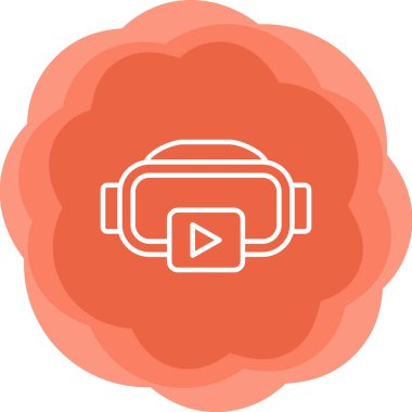 vr gözlük simgesi vektör illüstrasyonu
