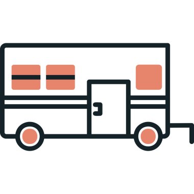 Camper van simge vektör çizim