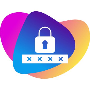 kilit düz simge vektör çizim