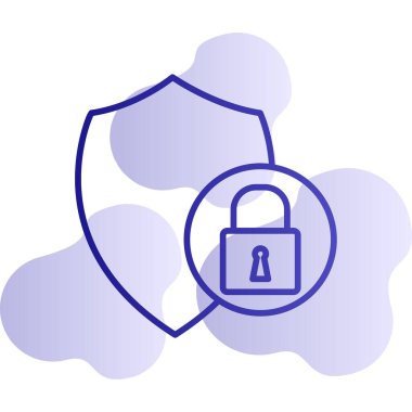 Güvenlik kalkanı simgesi, vektör illüstrasyonu