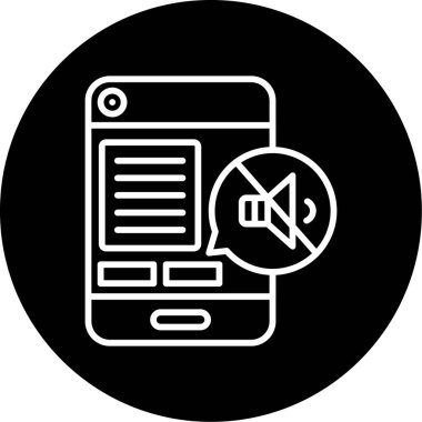 Ses akıllı telefon simgesi yok, vektör illüstrasyonu 