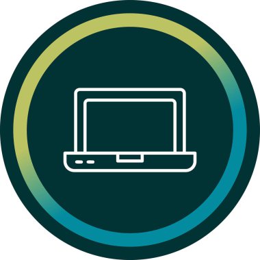 dizüstü bilgisayar simgesi, vektör illüstrasyonu basit tasarım