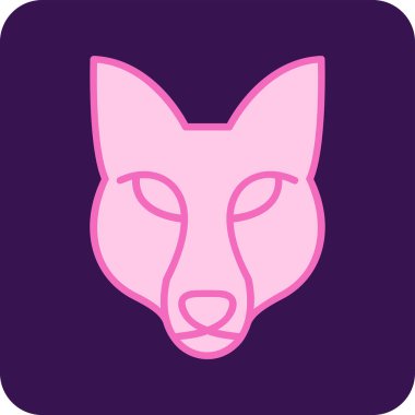 Fox baş simgesi vektör illüstrasyonu