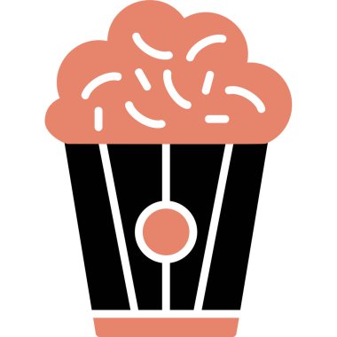 Patlamış mısır. Web simgesi basit illüstrasyon                                  