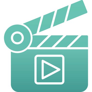 Alkış tahtası, video simgesi, vektör illüstrasyonu