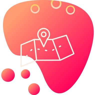 harita simgesinin vektör illüstrasyonu 