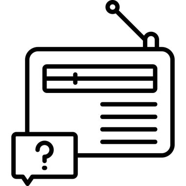 radyo ve soru işareti vektör illüstrasyonu