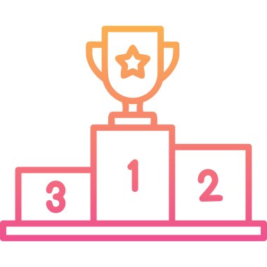 Kazanan kupa ikonu. özet çizimi 