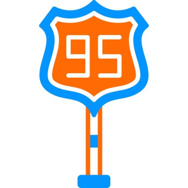 95. Yol simgesinin vektör illüstrasyonu       