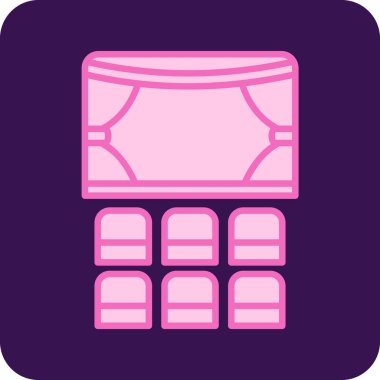 Tiyatro Web simgesi, vektör illüstrasyonu