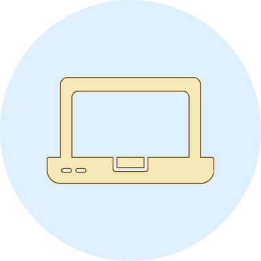 dizüstü bilgisayar simgesi, vektör illüstrasyonu basit tasarım