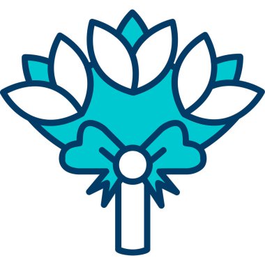 Çiçek buketi. Web simgesi basit illüstrasyon