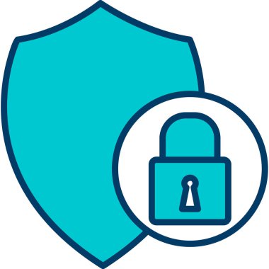 Güvenlik kalkanı simgesi, vektör illüstrasyonu