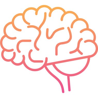 Beyin. Web simgesi basit illüstrasyon 