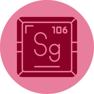 Seaborgium web simgesi, vektör illüstrasyonu