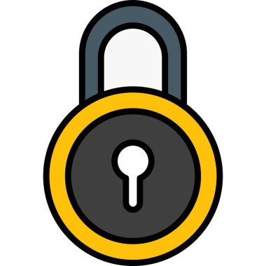 kilit düz simge vektör çizim