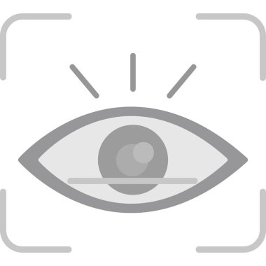 retina tarama simgesi, vektör illüstrasyonu 