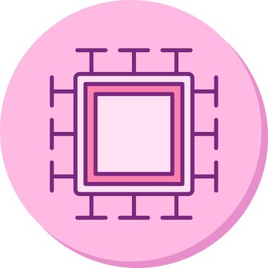  Mikroçip. Web simgesi basit illüstrasyon