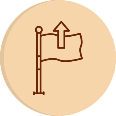 ok simgesi ve vektör illüstrasyonlu bayrak