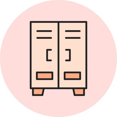 Dolap. Web simgesi basit illüstrasyon  