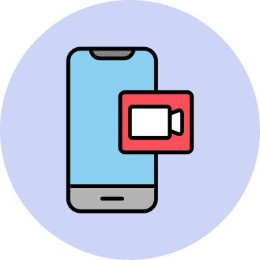 Video Arama simgesi, düz tasarım