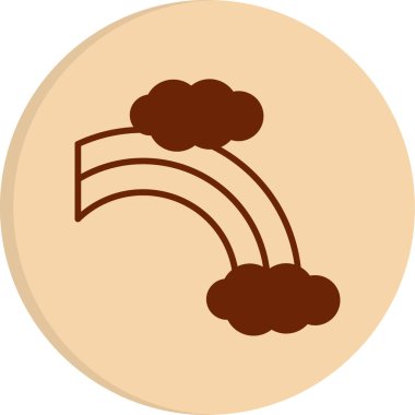 Bulutlu gökkuşağı. Web simgesi basit illüstrasyon