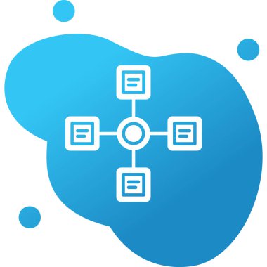 İş diyagramı simgesi. Ağ şeması simgesi. Veritabanı sembolü, vektör illüstrasyonu