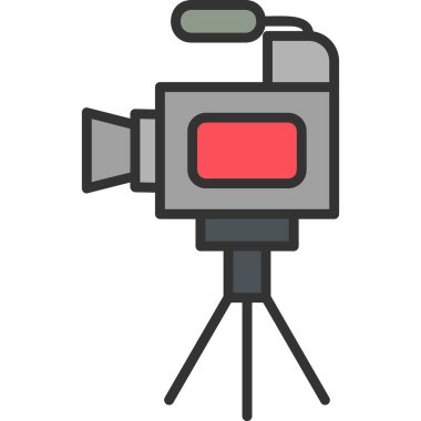 Film kamerası. Web simgesi basit illüstrasyon 