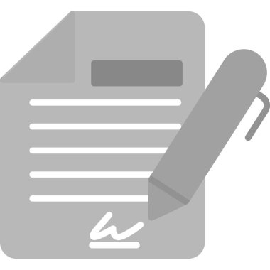 Sözleşme simgesi imzalama, basit vektör illüstrasyonu