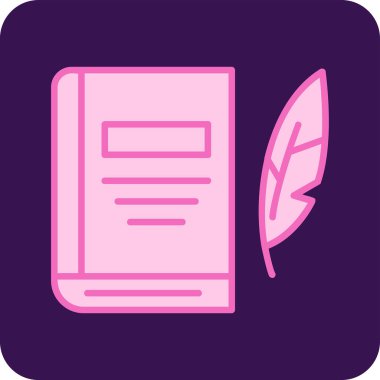 Edebiyat. Web simgesi basit illüstrasyon 