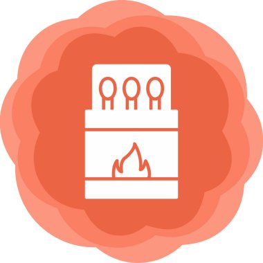 Kibrit. Web simgesi basit illüstrasyon 